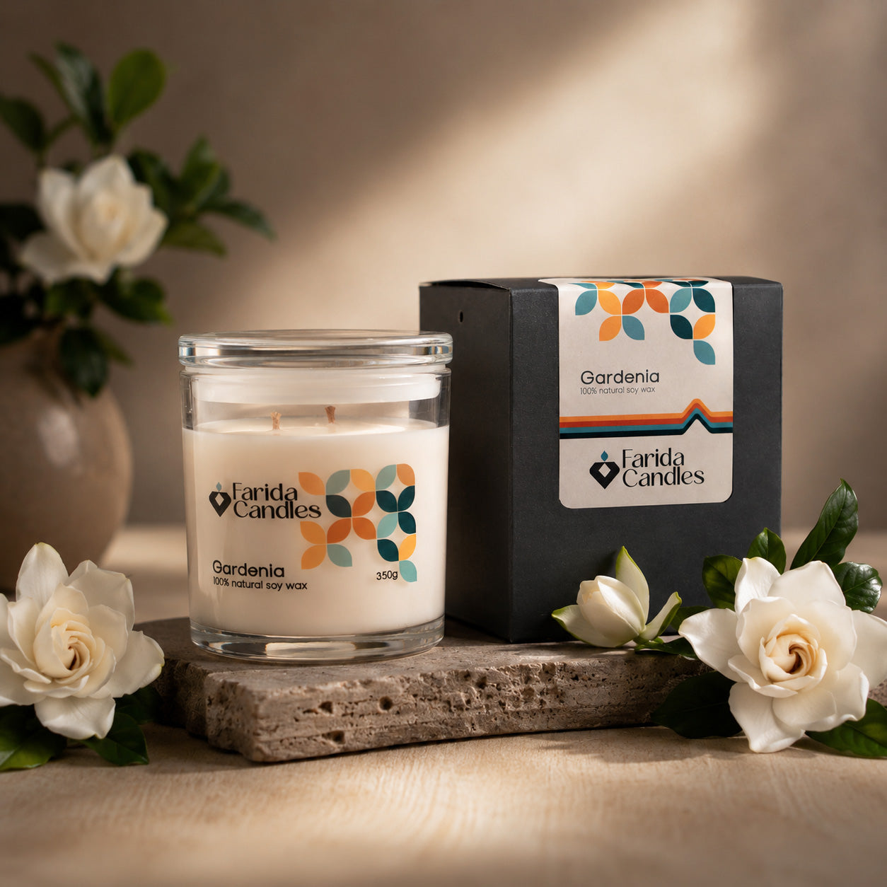 Gardenia Signature Jar Candle – Glass Lid Edition