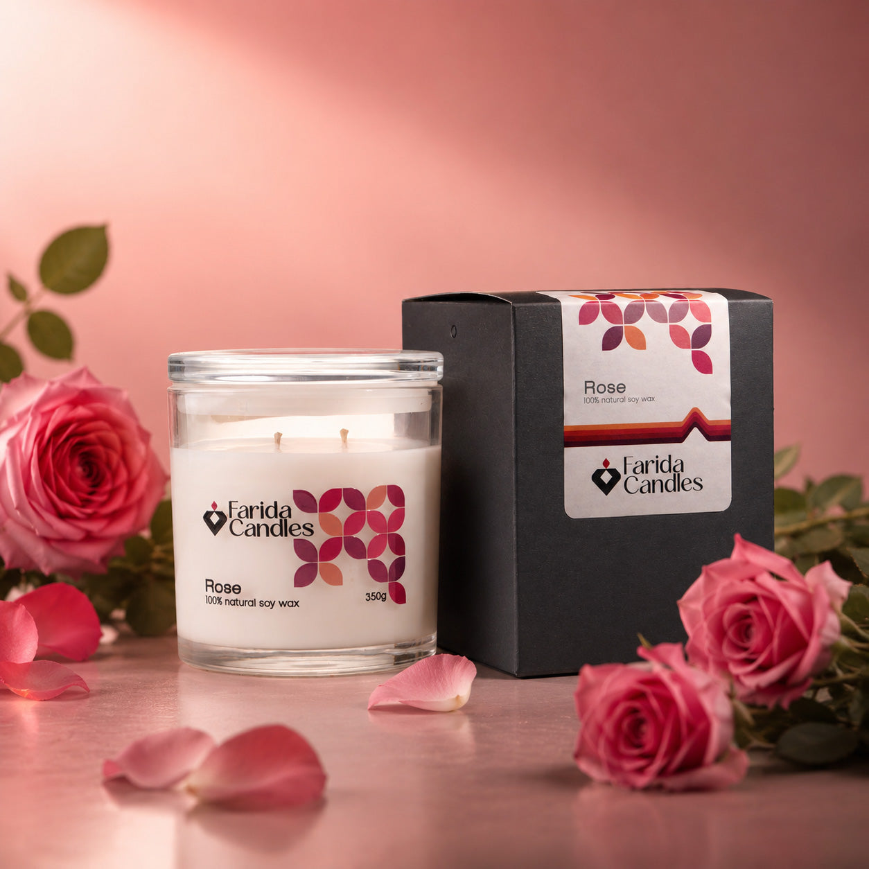 Rose Signature Jar Candle – Glass Lid Edition