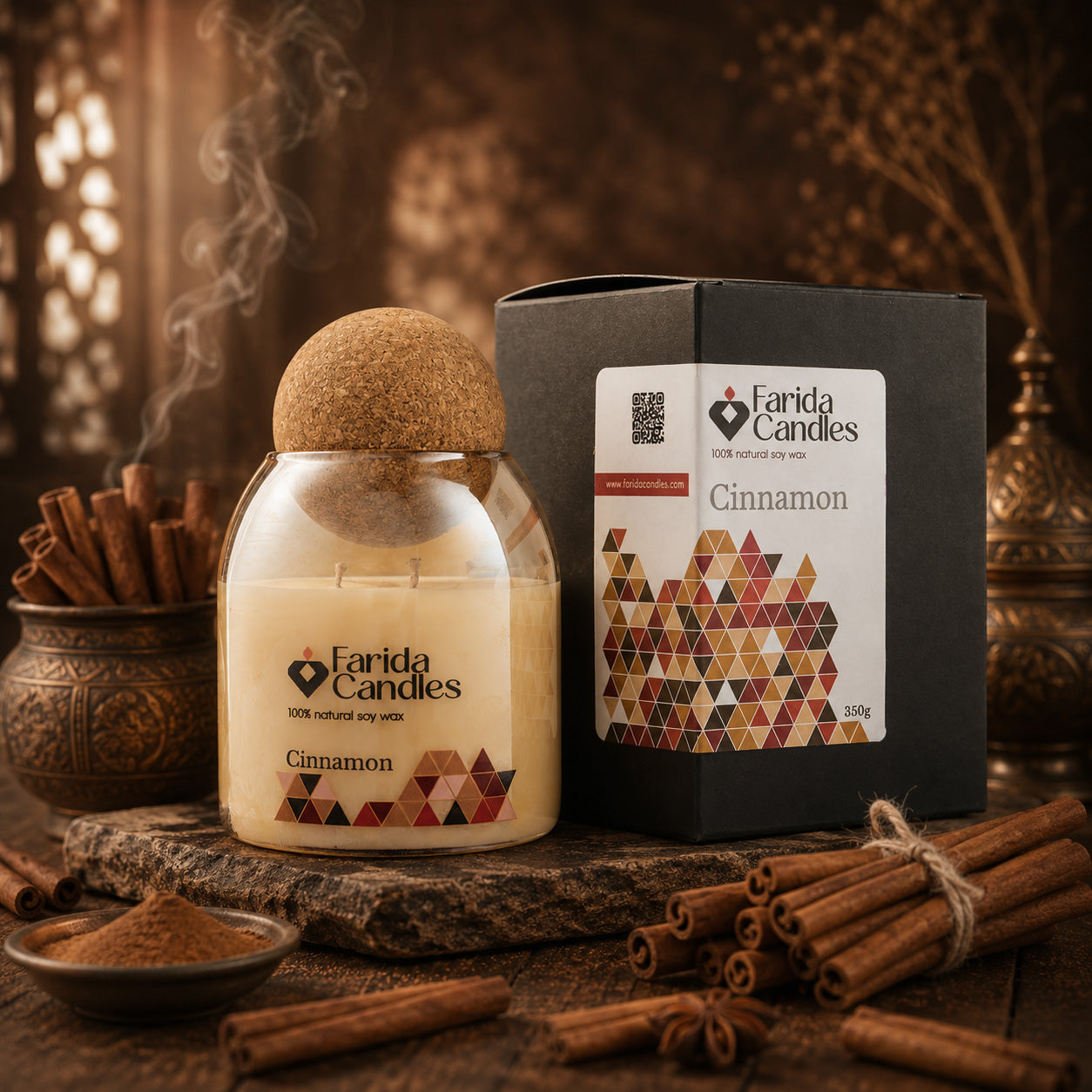 Cinnamon Artisanal Jar Candle – Cork Top Edition