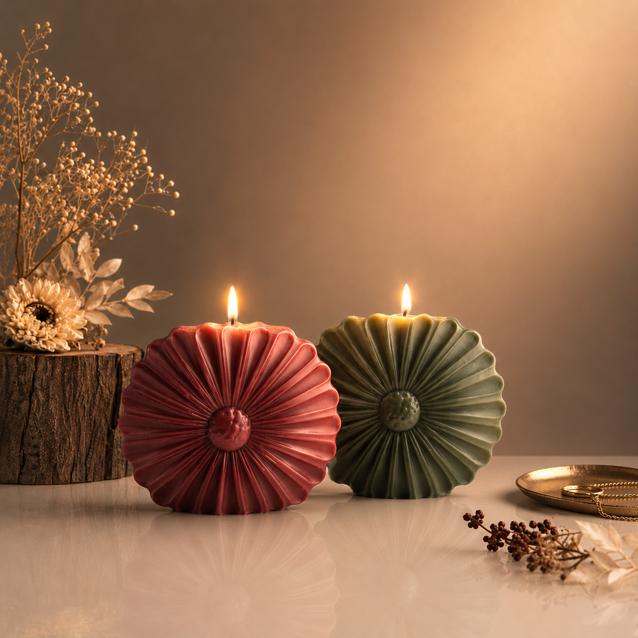 Sculpted Bloom Candles