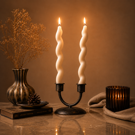 Wave Taper Candle Set (holder included)