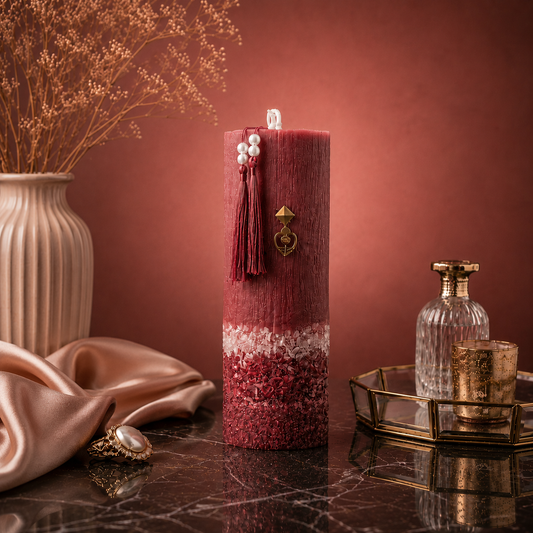 Crimson Majesty — 22 cm Statement Pillar Candle