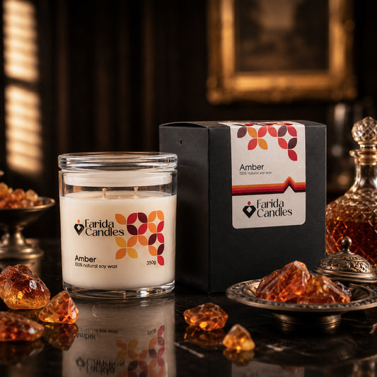 Amber Signature Jar Candle – Glass Lid Edition