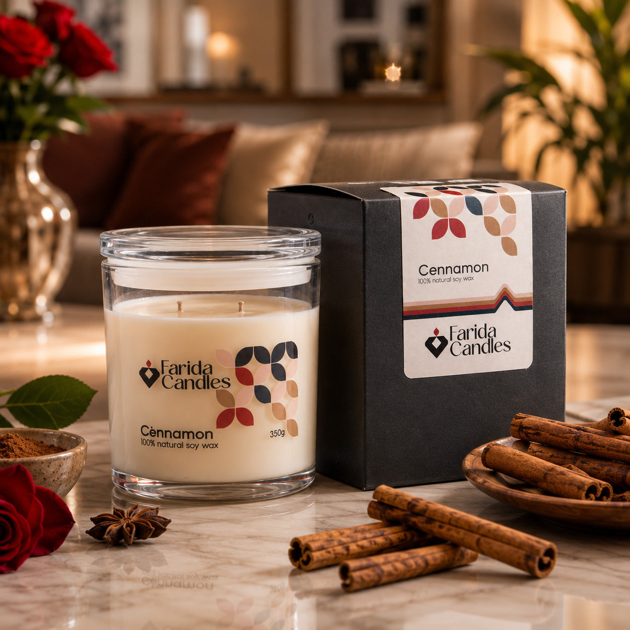 Cinnamon Signature Jar Candle – Glass Lid Edition