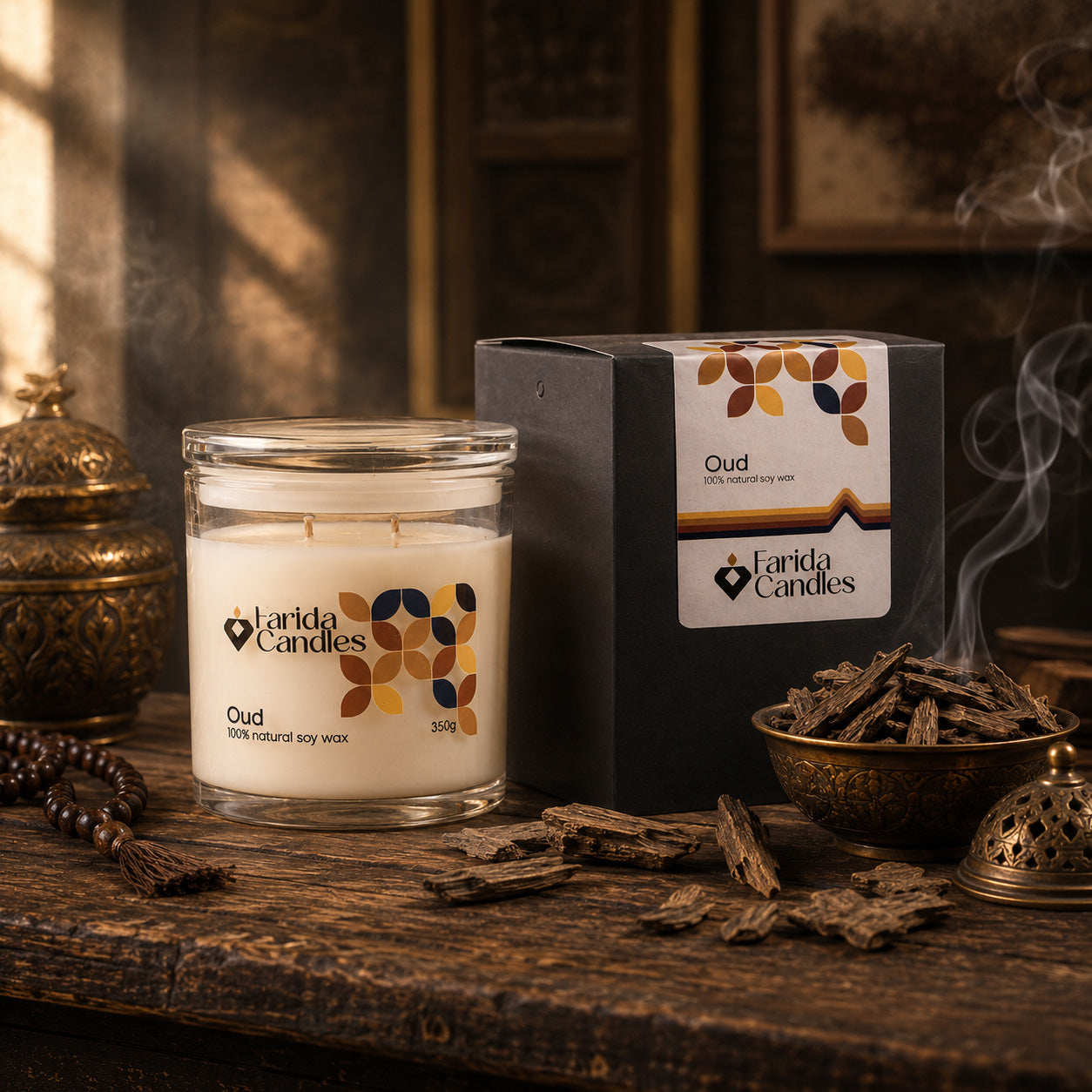 Oud Signature Jar Candle – Glass Lid Edition