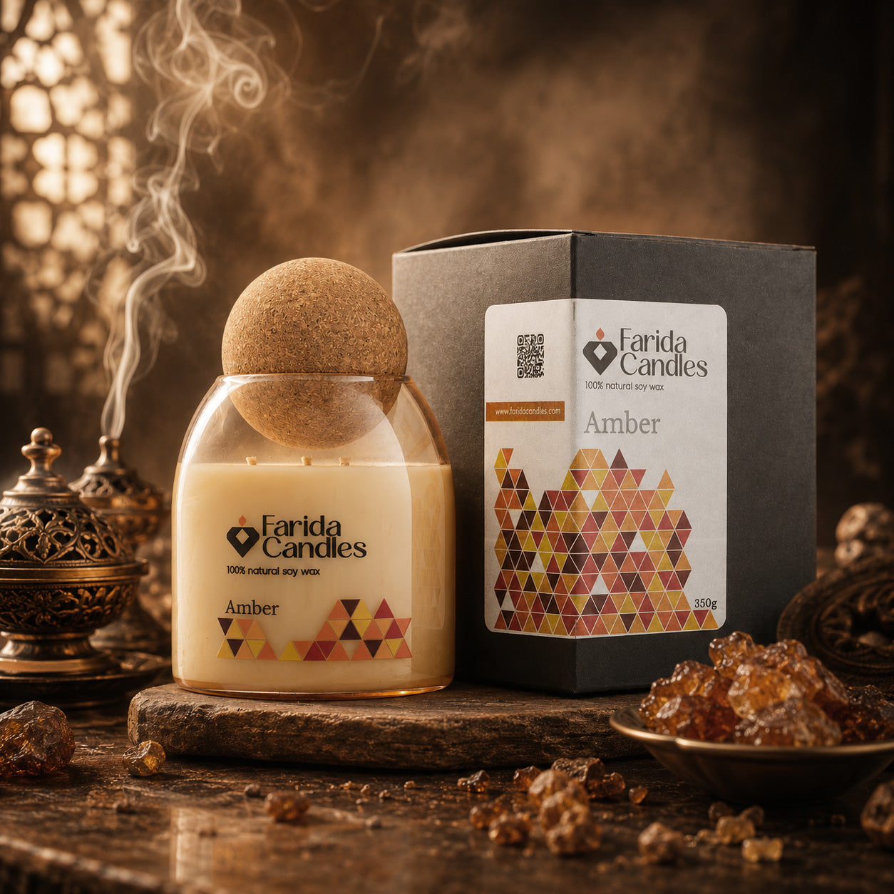 Amber Artisanal Jar Candle – Cork Top Edition