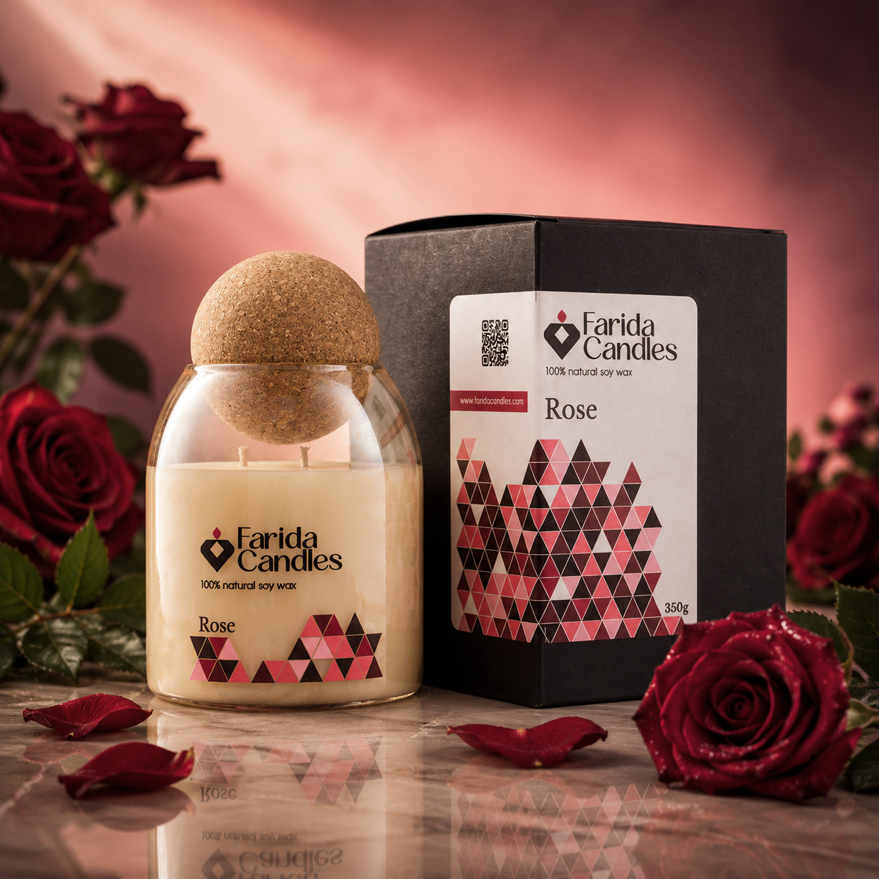 Rose Artisanal Jar Candle – Cork Top Edition