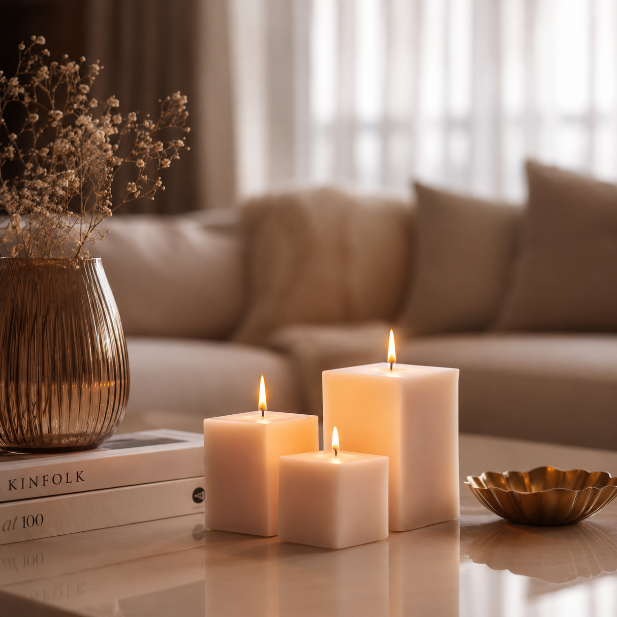 Luna Cube Pillar Candles