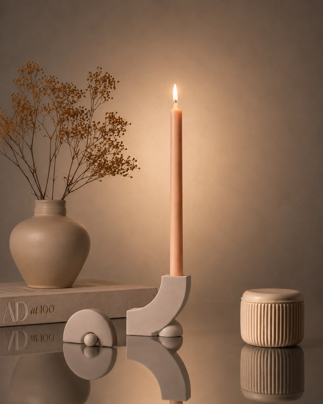 Classic Ivory Taper Candle Set (set of2)