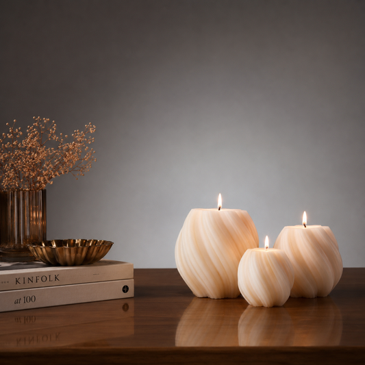 Ivory Swirl Candles