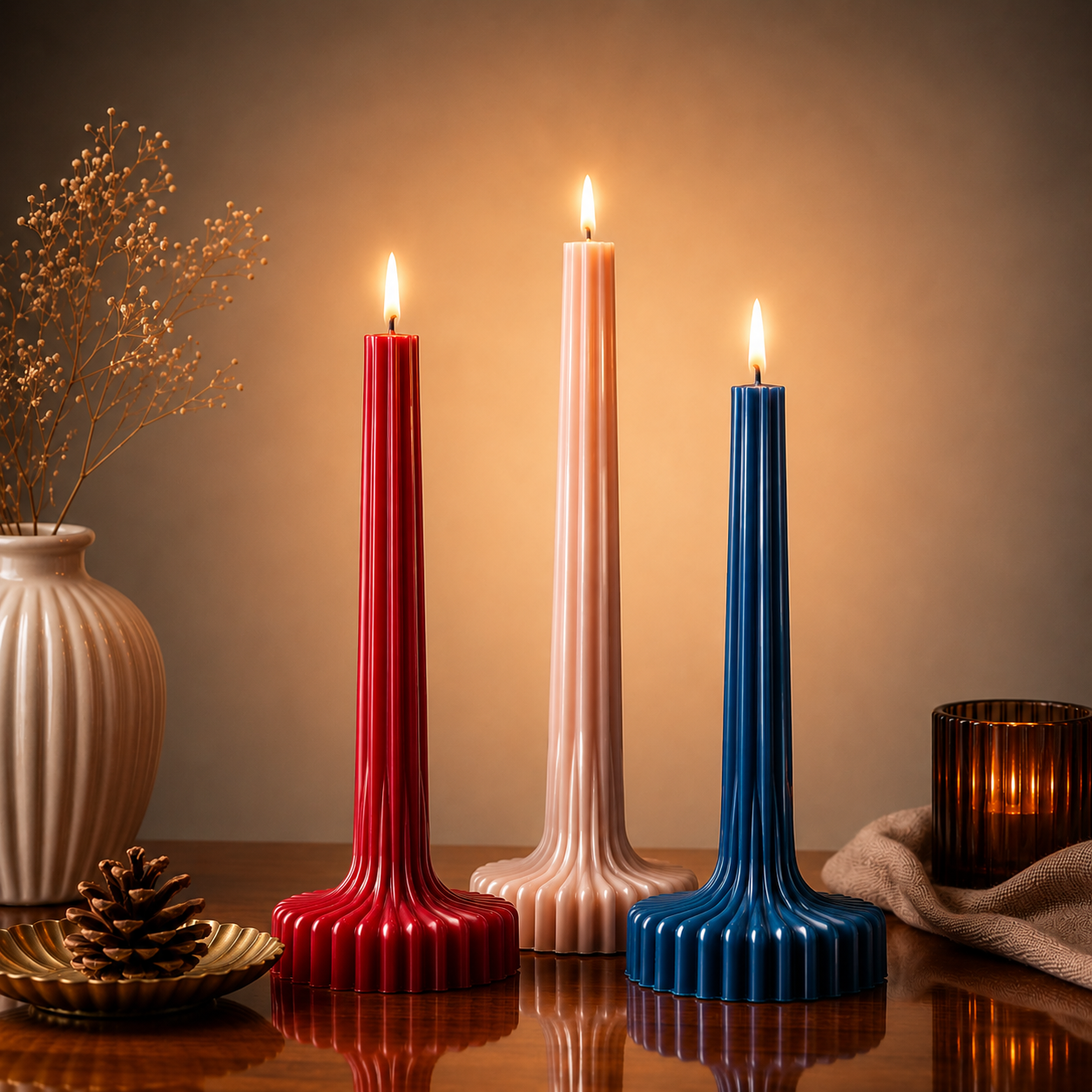 Aurora Sculpted Pillar Candles