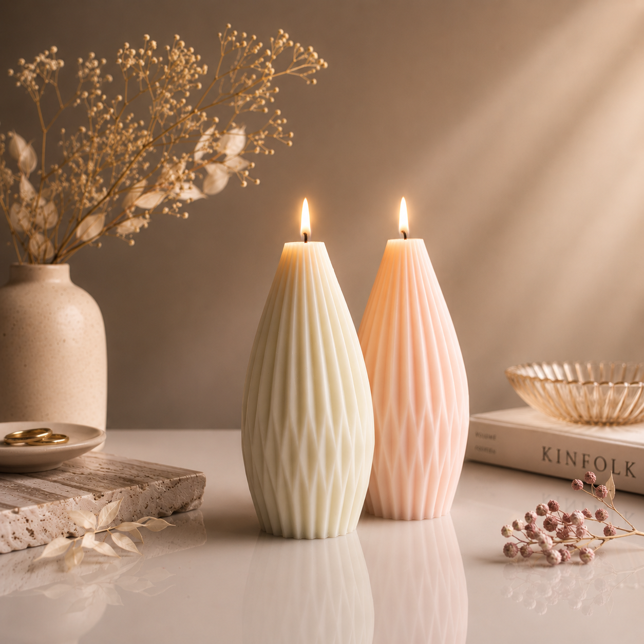 Luna Facet Candles