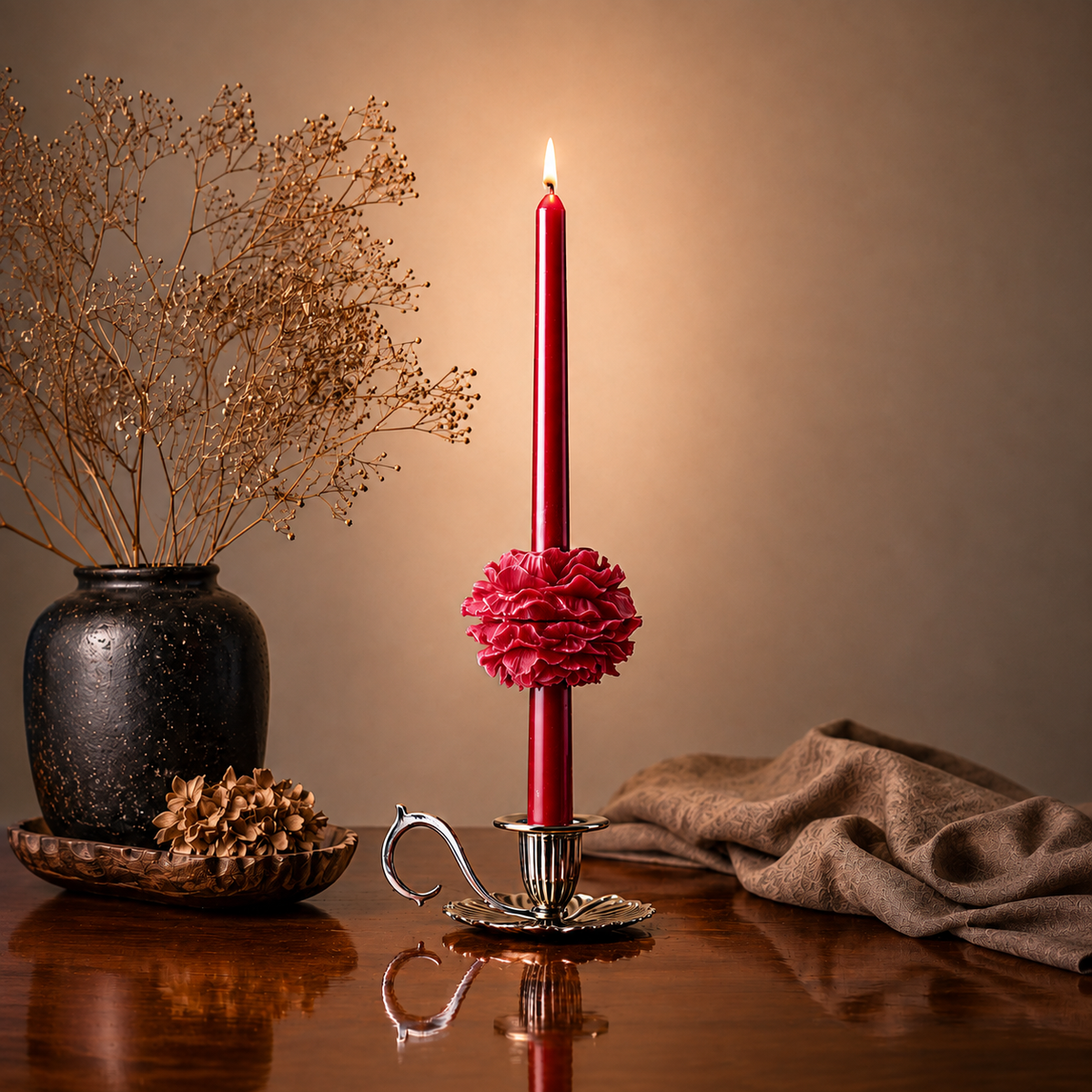 Bloom Taper Candle (holder included)