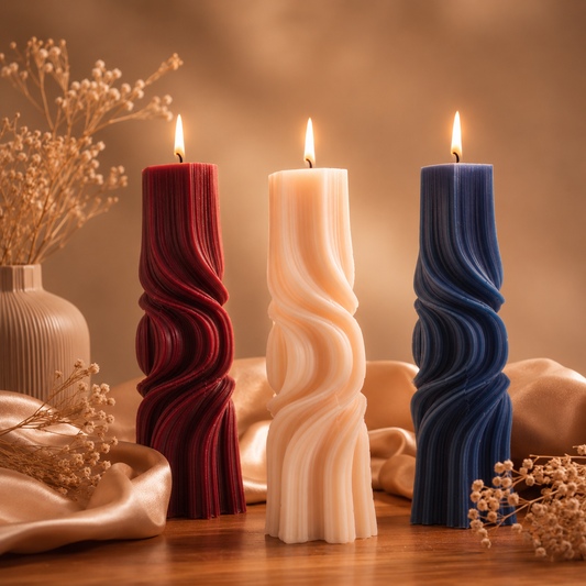 Sculpted Wave Candles